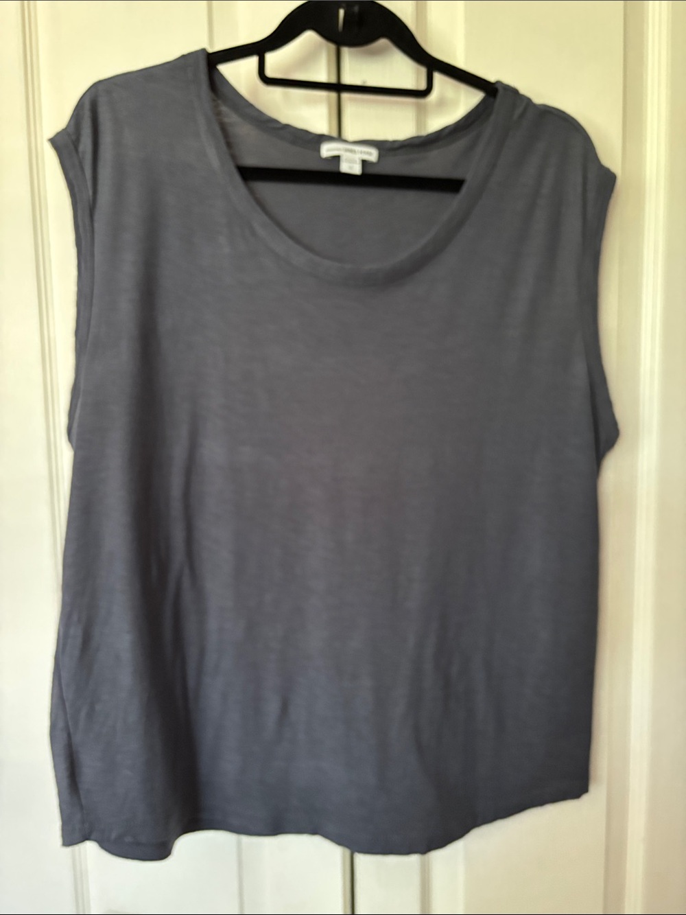 James Perse Blue Scoop Neck Sleeveless Tank